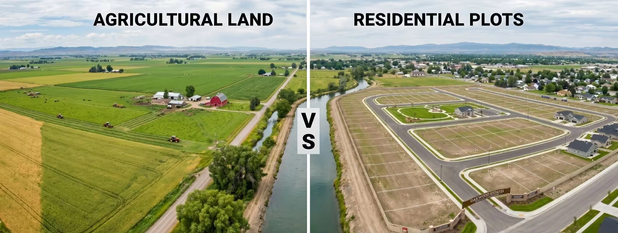 agricultural land vs residential plots