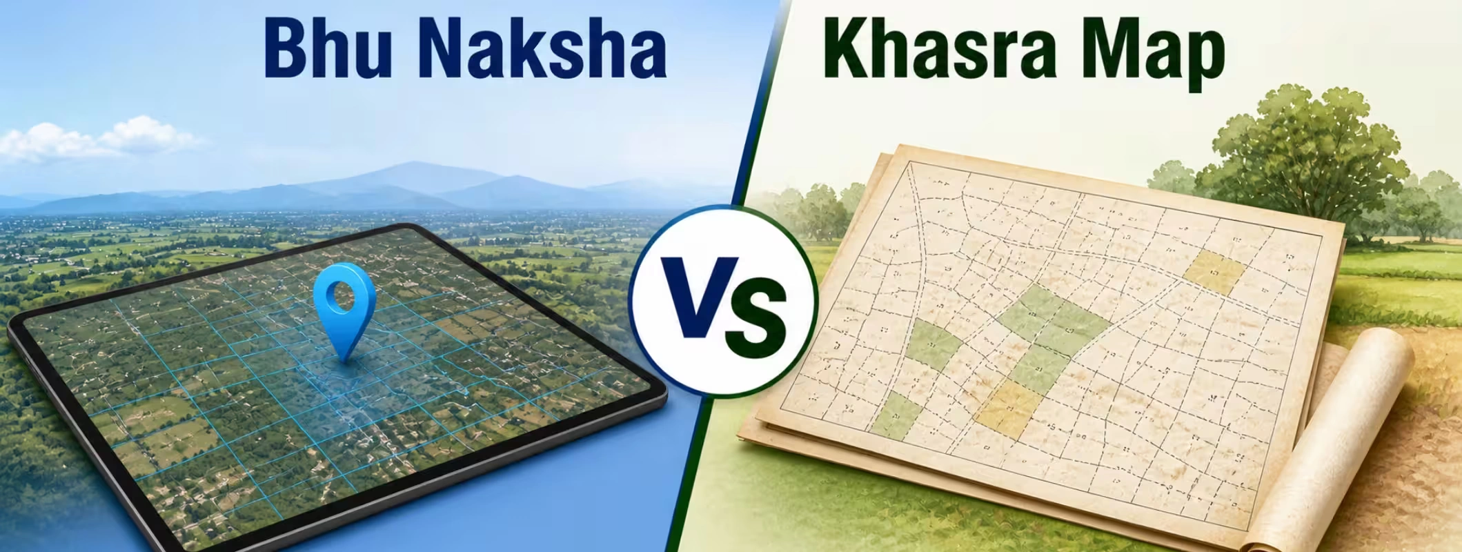bhu naksha vs khasra map