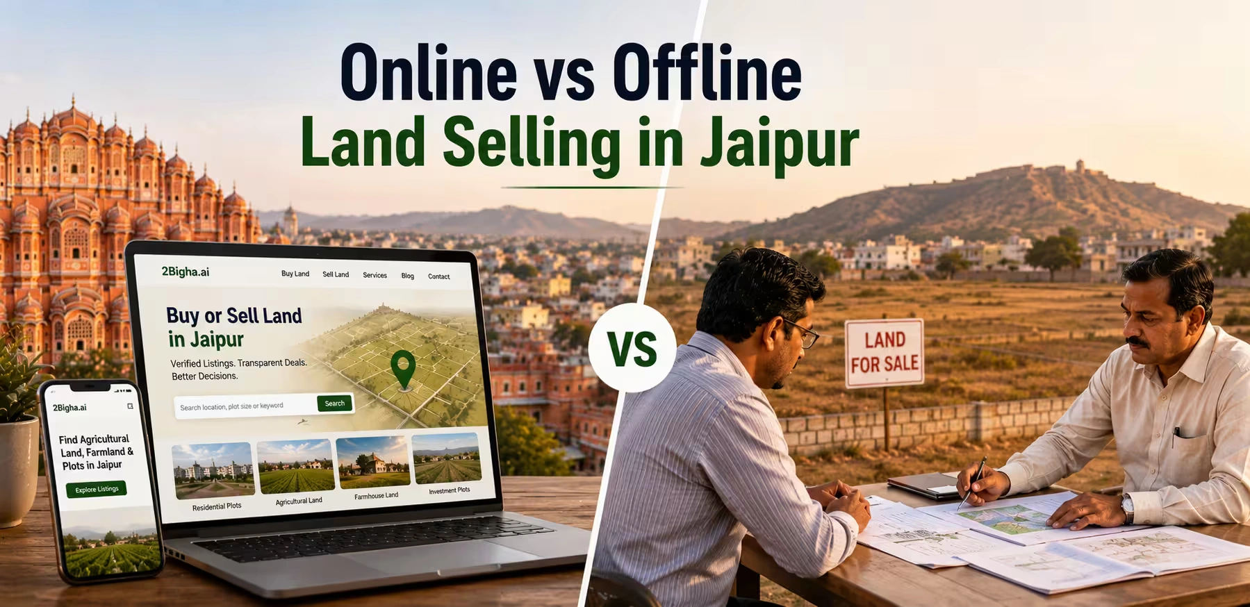 Online vs Offline Land Selling in Jaipur