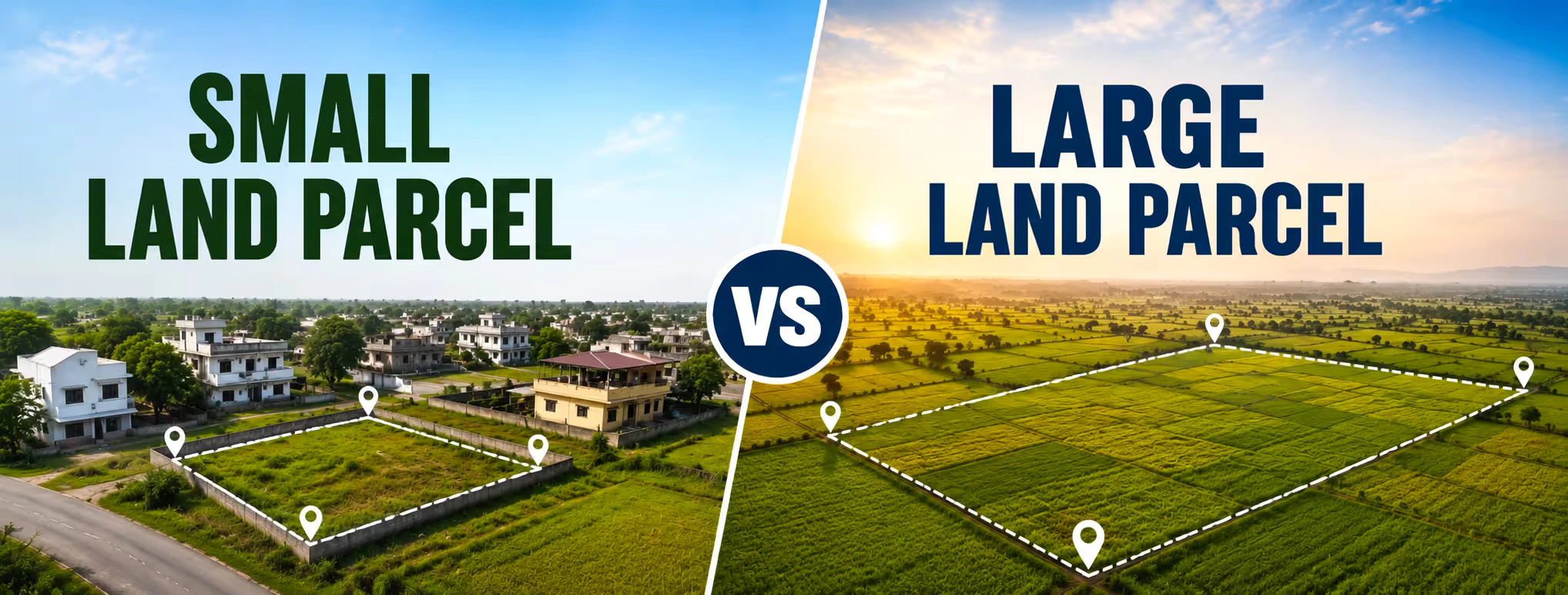 Small Land Parcel vs Large Land Parcel