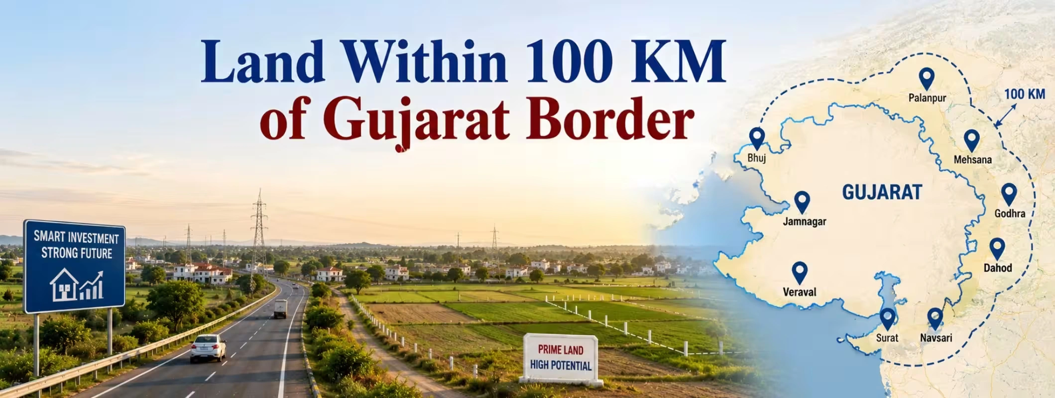 Land Within 100 KM of Gujarat Border