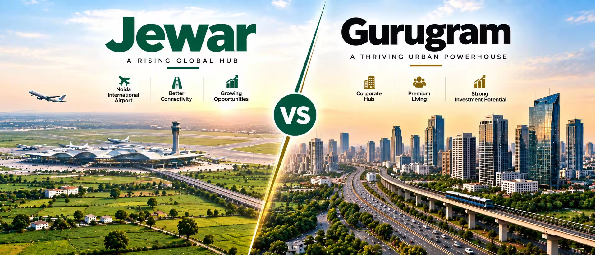 Jewar vs Gurugram: Which NCR Location Offers Better Land Investment Potential?