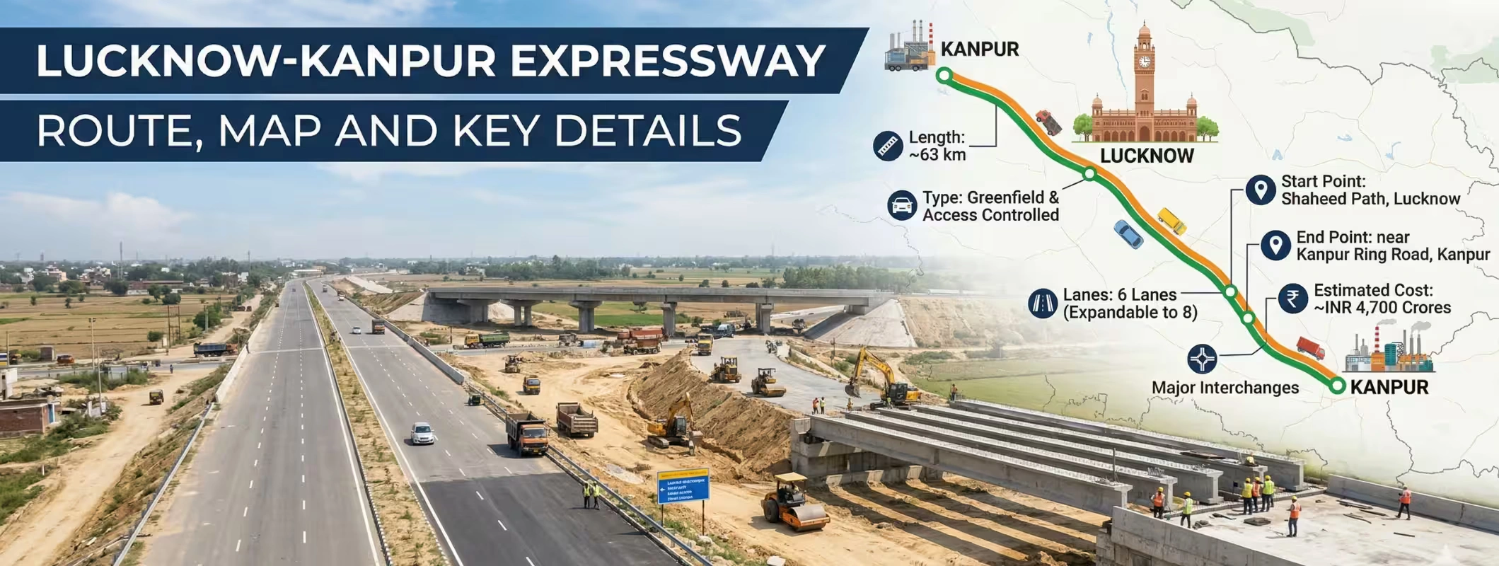 lucknow kanpur expressway route