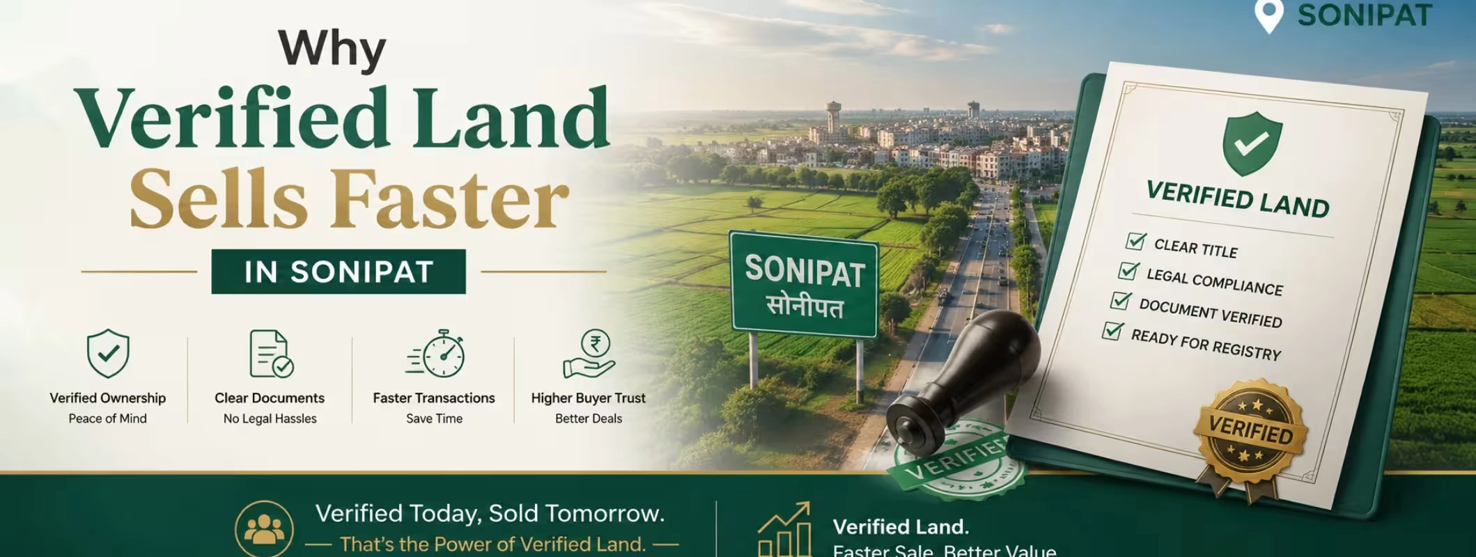 Verified land listings vs local brokers in Sonipat